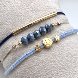 Kralen DQ metaal smiley 7mm Goud (nikkelvrij), per stuk