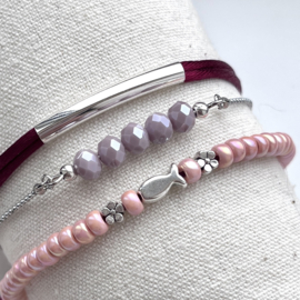 DIY pakket Pink-Burgundy-Zilver-Visje