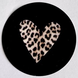 Sticker "Leopard hart" Zwart, 10 stuks
