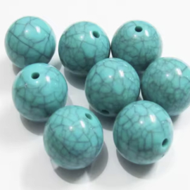 8 mm Acryl kralen imitatie Turquoise stone, 30 stuks