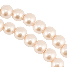 Glasparels 8mm Light beige, per stuk