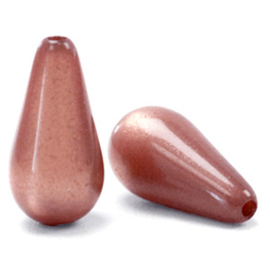 Super Polaris Elements kralen druppel vorm shiny Rouge blush, p.st.