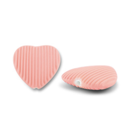 Acryl kralen hart Salmon pink 22x23mm, 1 stuk