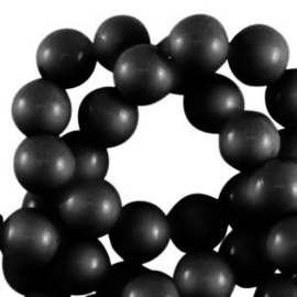 10 mm acryl kralen shiny Black, c.a. 100 stuks