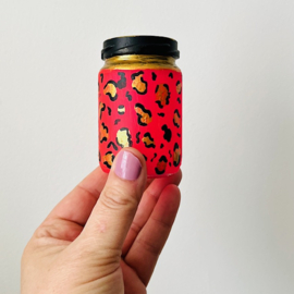 Leopard Pink vaasje Neon pink-Goud, 50x78mm