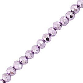 Top Facet kralen 4mm Metallic purple, 20 stuks