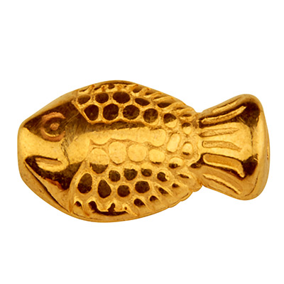 DQ kraal Vis Gold 10x6,5mm, 1 stuk