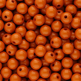 8 mm DQ acryl kralen shiny Terracotta red, per stuk