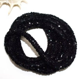 Rubber met glitter AB Black, 50 cm