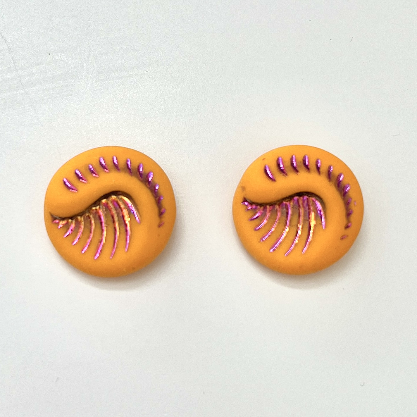 Fossil coin Orange 19mm, 1 stuk