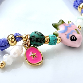 DIY pakket Ibiza Fish armband - Purple