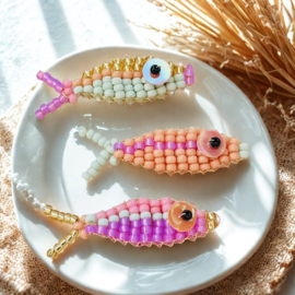 DIY pakket kralenvisje Pastel sorbet, c.a. 7 visjes