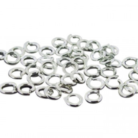 O ringetjes zilver 5mm, c.a. 15 stuks