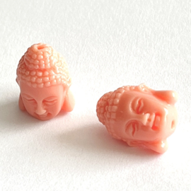 Buddha kraal 15x10mm Peach blush pink, 1 stuk