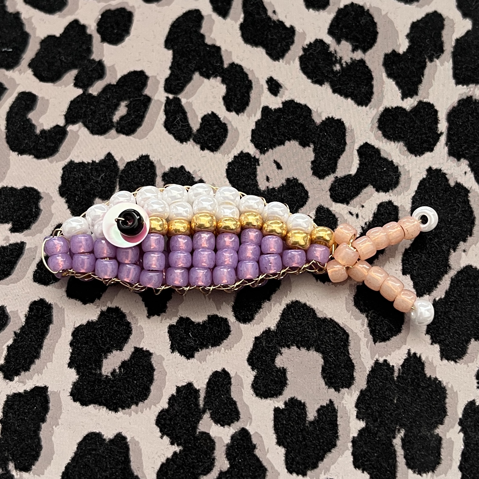 DIY pakket kralenvisje XL, Lilac incl. rol koperdraad.