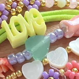 Fashion facet hart Turquoise blue 10mm, per st.