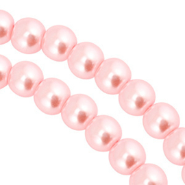 Glasparels 4mm Pink, per stuk