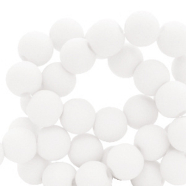 8 mm acryl kralen matt white, per stuk