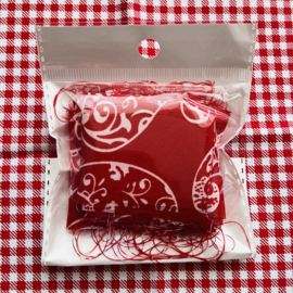 Bandana lint Paisley print Red-White, 3 meter aan 1 stuk