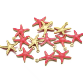 Bedels metaal zeester Rose red-gold, 1 stuk