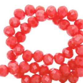 Top facet kraal 3x2mm Vermilion red-pearl shine coating, 50 stuks