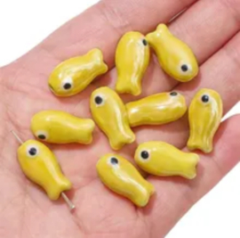 Yellow Fish 19x10mm, per stuk