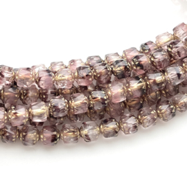 Antique beads 6 mm combination/bronze Amethyst, 10 stuks