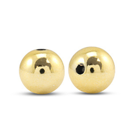 Metallook kralen rond 12mm Gold metallic, per stuk