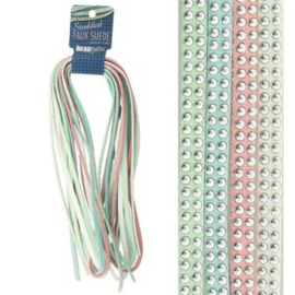 Faux suede 5mm Pastel Mix, 8 meter