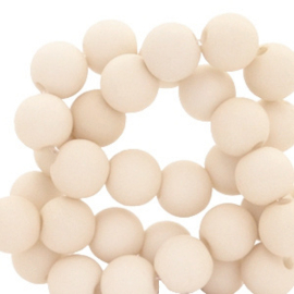 6 mm acryl kralen Cream beige, per stuk