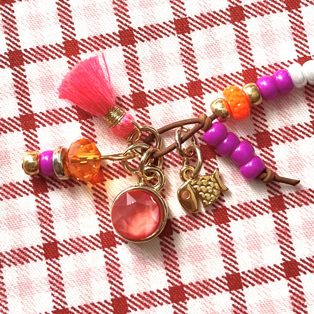 Inspiratie armband Magenta-Neon Orange