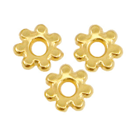 DQ metaal kraal spacer Bali ring 4.8mm Goud (nikkelvrij), 4 stuks