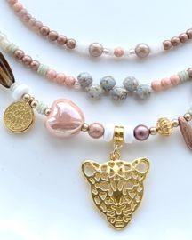DIY pakket Leopard ketting, (3 kettingen)
