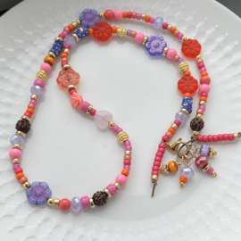 Wikkel armband leer Happy colors