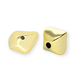 Acryl kralen Acryl kralen kiezelvormig Gold 11.5x3.5mm, per stuk