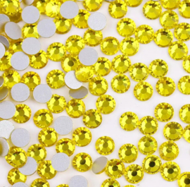 Rhinestone 7mm Yellow, 1 stuk