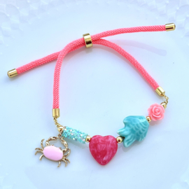 DIY pakket armbandje "Holy Crab" Pink