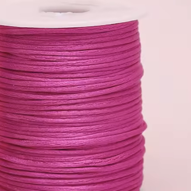 Satijn koord 2mm Fuchsia, 1 meter