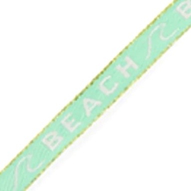 Lint met tekst  "beach" Turquoise, 50 cm