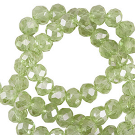 Facet kralen 4x3 mm disc Malachy green-pearl shine coating, per stuk