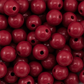 10 mm DQ acryl kralen Wine red, per stuk