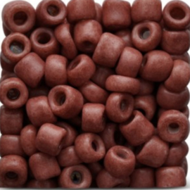 Rocailles 6/0 Rood bruin Stonelook finish, 10 gr.