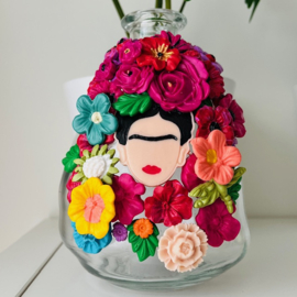 Frida Kahlo bloemen vaas clear 150x120mm