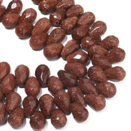 Natuursteen druppeltje Golden sandstone 6x9mm, 1 stuk