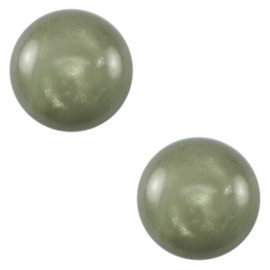 7 mm classic cabochon Polaris Elements Jais Sea green, 1 stuk