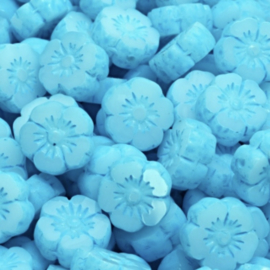 TCB Hawaian Flowers Blue 10mm, per 10 stuks