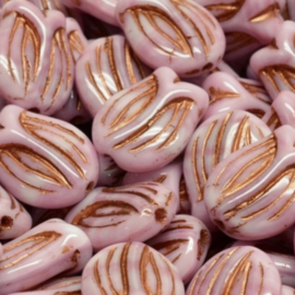 Tulip beads 16x11mm Pink Rose, 6 stuks