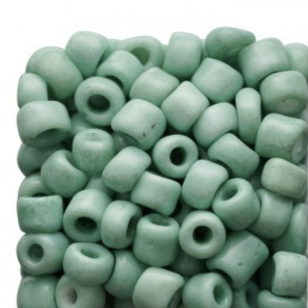 Rocailles 6/0 Vintage groen Stonelook finish 10 gr.