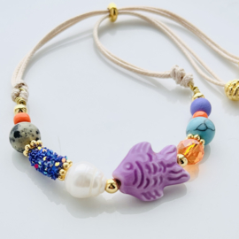 DIY pakket Lila Fish armband
