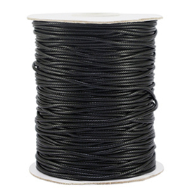 Macramé draad gevlochten 1.5mm Black 2 meter